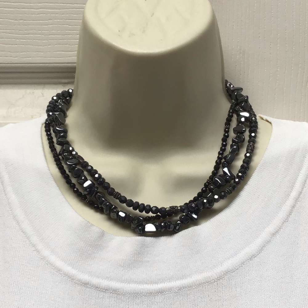 Brighton black with silver collar necklace